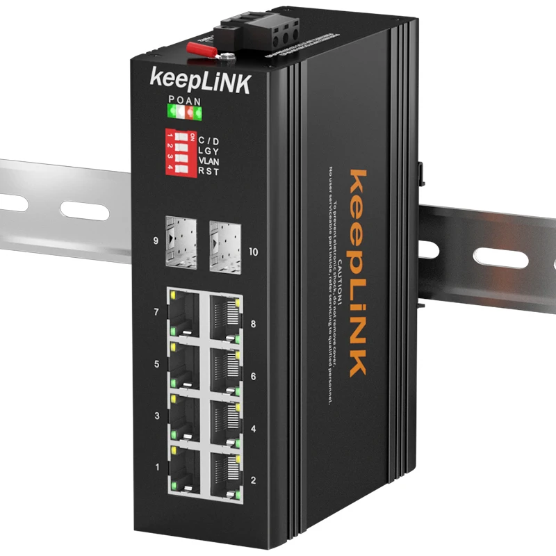 Промышленный 2 * GE 1 SFP с 8 RJ45 Ethernet PoE 100 Мбит/с 1000 9 10 портами неуправляемый переключатель WatchDog наружный мониторинг