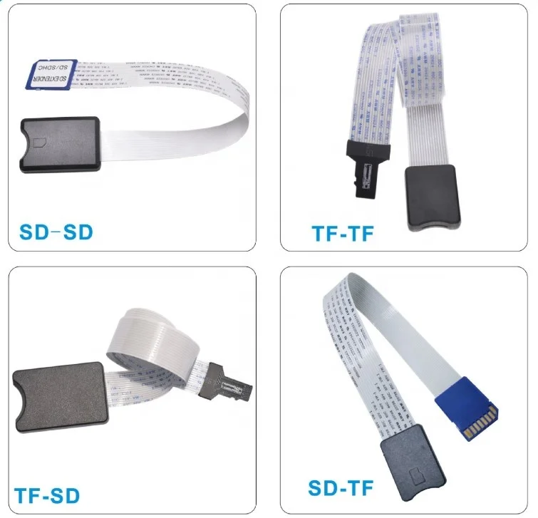 10/15/25/46/48cm TF Male To TF Female Card Reader Extension Adapter Cable Extender For Car GPS Phone TV Camera