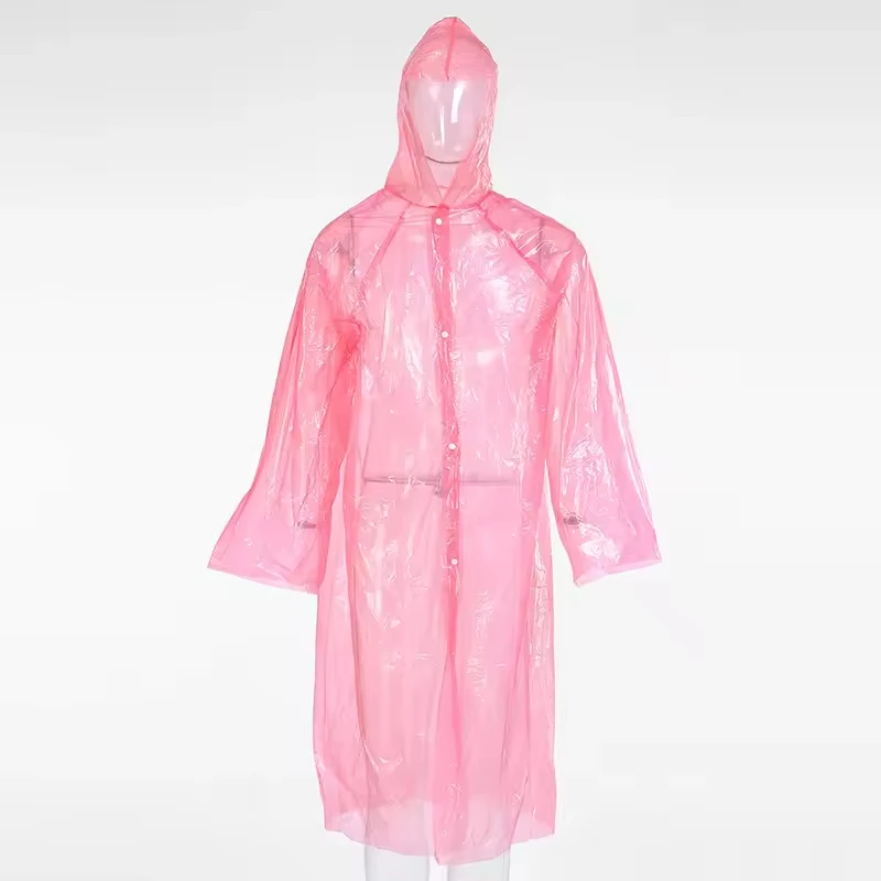 High quality PE clear plastic rain suit rain waterproof overall disposable PE raincoat