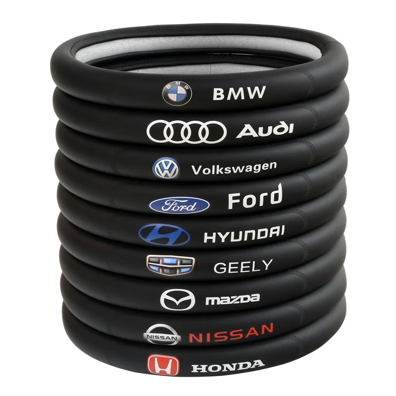 Car accessories for bmw custom logo steering wheel covers sports steering wheel cover leather steering wheel cover with car logo