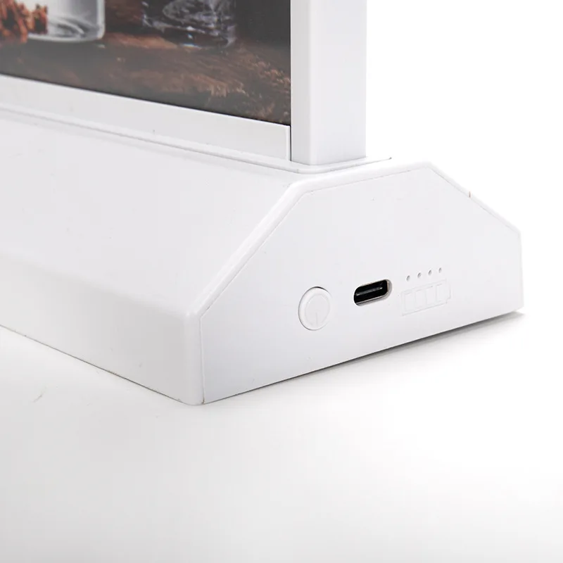 In stock rechargeable wireless light box A4 size visual poster can DIY poster lighting box with 10000ma battery can work 10hours