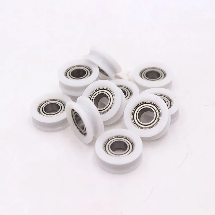 U groove bearing pulleys 687zz bearings nylon wheel plastic roller pulley with bearing needle pin 7*20*7mm