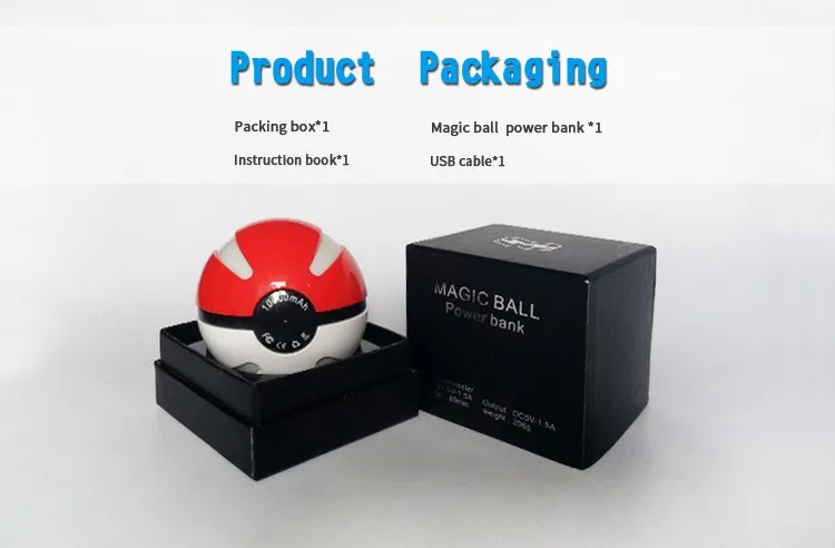 Китай заводская цена 10000 мАч портативная зарядная станция Pokeball портативное зарядное устройство для мобильного телефона