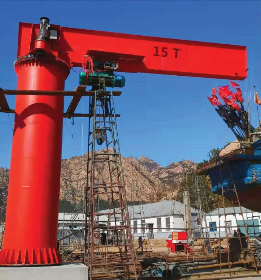 Single boom swivel lifting jib crane