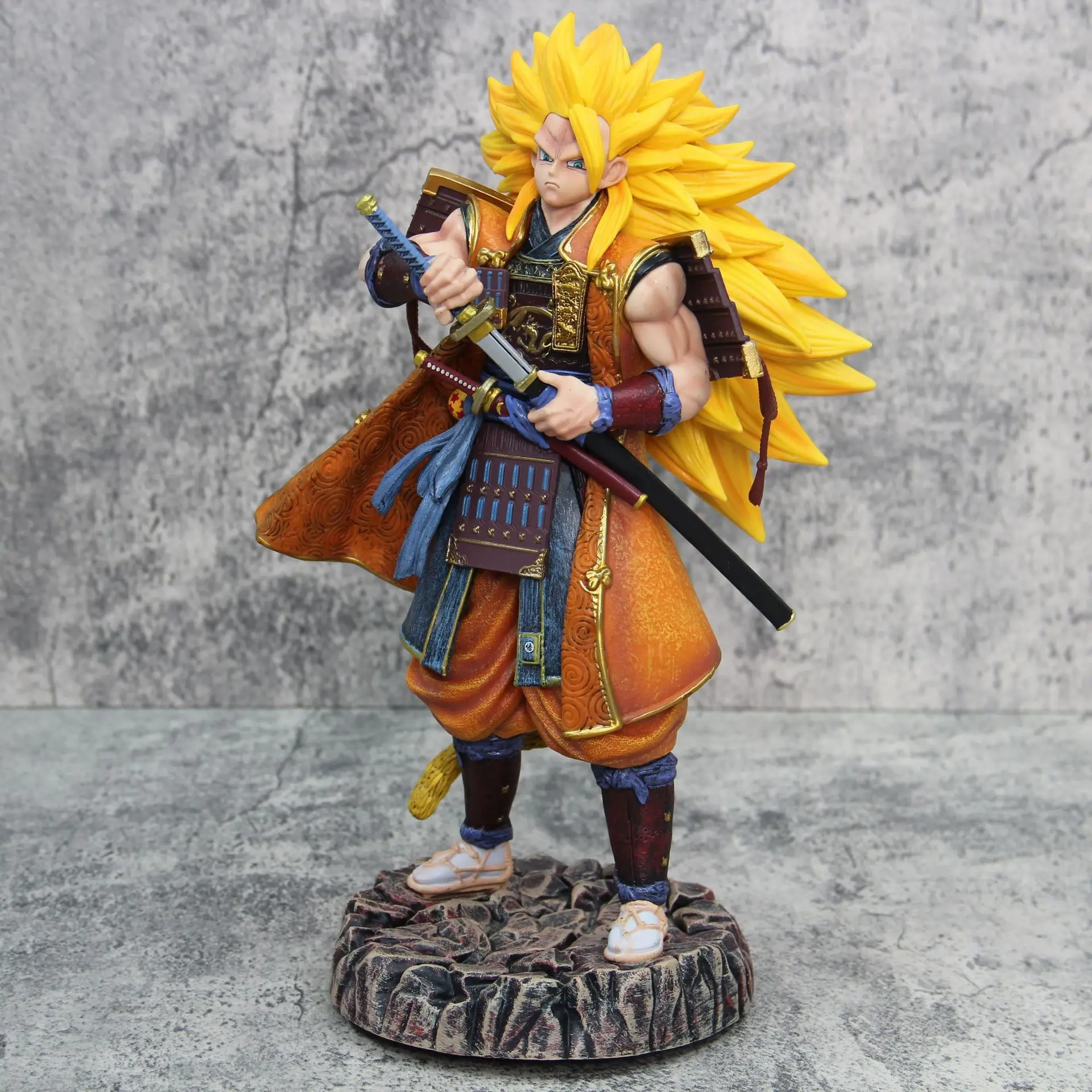 Супер saiyan 3 Гоку нарисовать меч Статуя Дракона шары ПВХ игрушка Самурай аниме фигурка