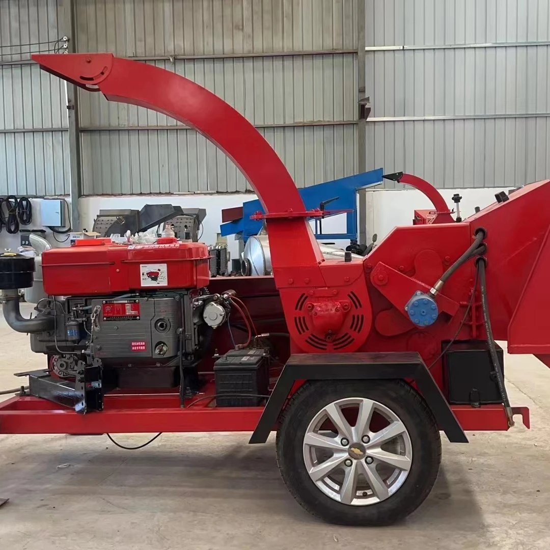 Wood Processor crushing shredding Machine Blades Forestry Wood Waste Tree Bark Diesel Wood Chipper Branch Shredder Crusher