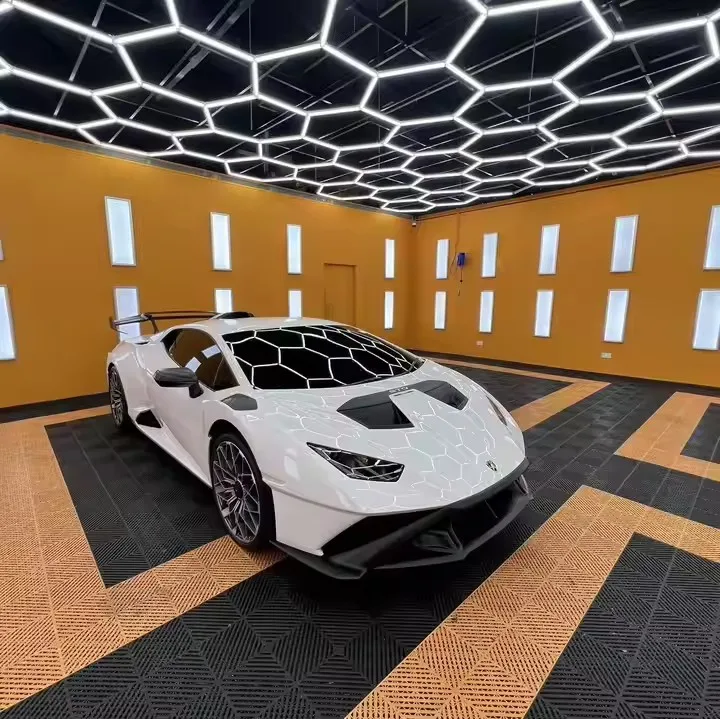 Honeycomb Led Lamp Garage Rectangle Led Light AC85-265V Led Tube Hexagon Square With Border For Car Repair Workshop Barbershop