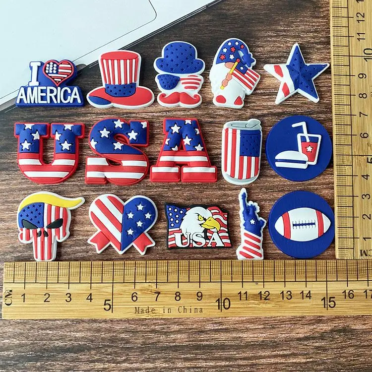 Independence Day clog charm shoe clog decoration PVC soft rubber accessories New Arrival Cartoon Yoda Star Japanese anime Wars