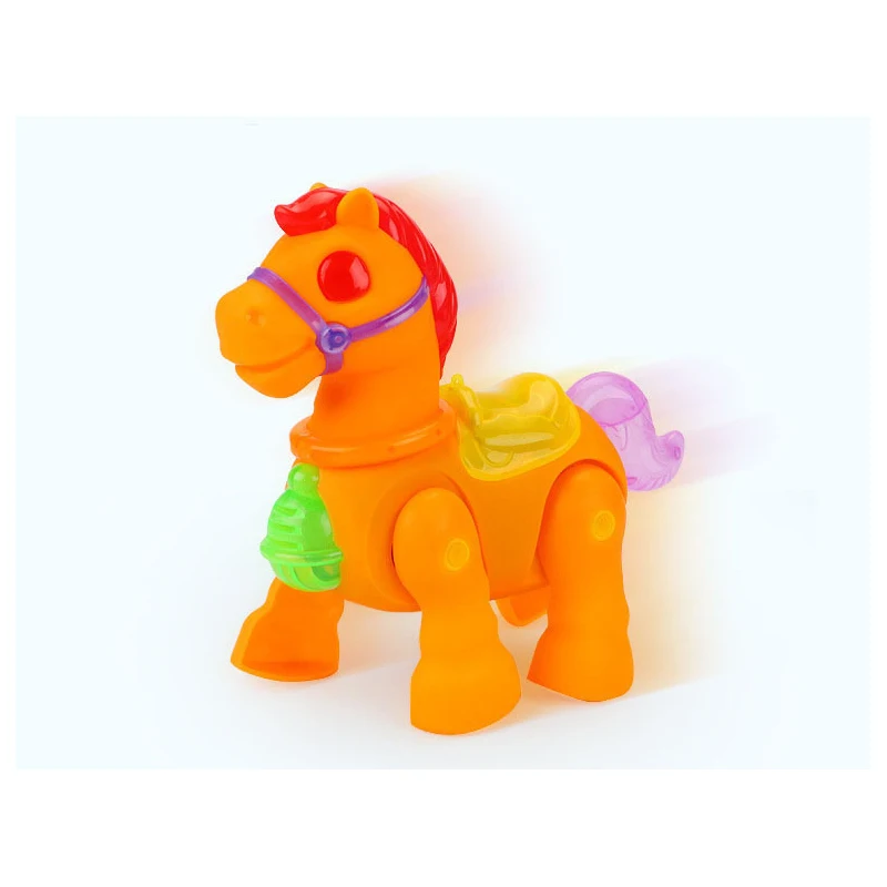 Wholesale Light Music Automatic Leash Small Trojan Horses Animal Walking Toy Electric Horse for Kids