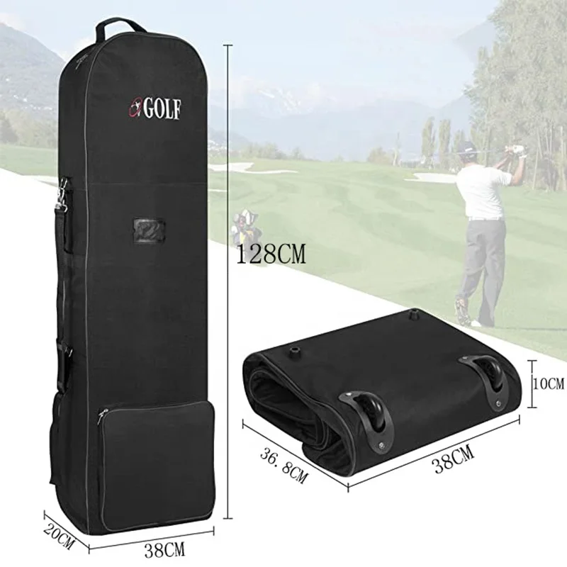 HOW TRUE Manufacturer Personalized Golf Travel Bags With Wheels Provides Superb Protection Portable Nylon Golf Travel Cover