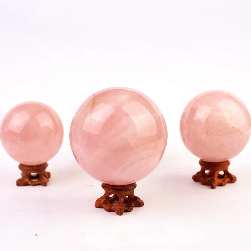 Wholesale Natural Polished Healing Rose Quartz Crystal Ball Stone Crystal Spheres