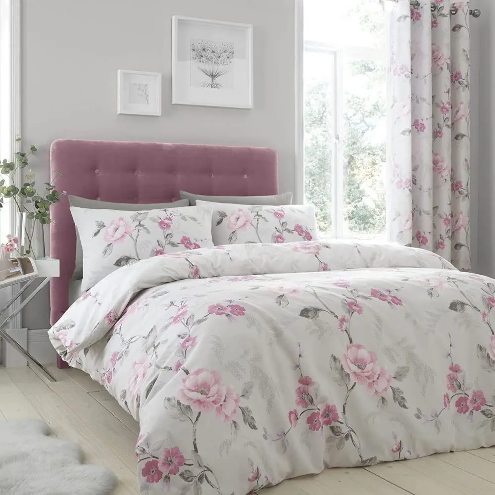 100% cotton washable fabric flower painting printed bed sheet set for bedroom