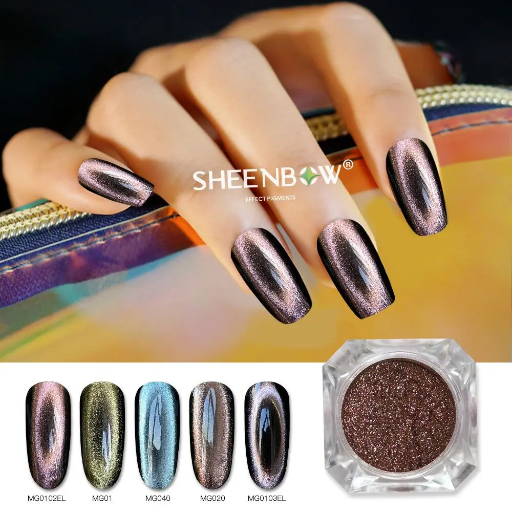Sheenbow Magnetic 3D 5D 9D Cat Eye Effect Powder Nails Glitter Spring and Summer Gel Polish Color Powder Pigment