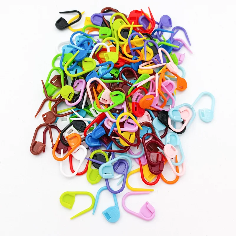 100Pc Mix Color Plastic Knitting Tools Locking Stitch Markers Crochet Latch Knitting Tools Needle Clip Hook Colorful Pins