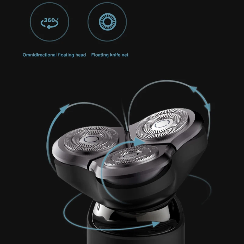 
 Электробритва Xiaomi Mijia S500, портативная бритва с 3 плавающими головками для сухого и влажного бритья, моющаяся, с низким уровнем шума, LED, IPX7, с зарядным устройством  