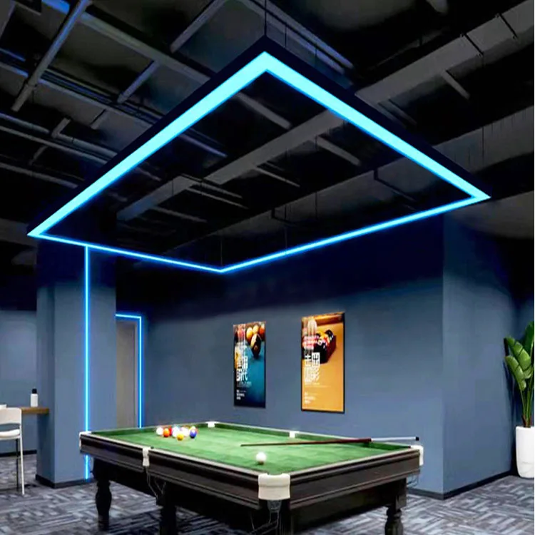 2023 Unique high quality factory  price  rectangle shape gym designs led linear  RGB ceiling light