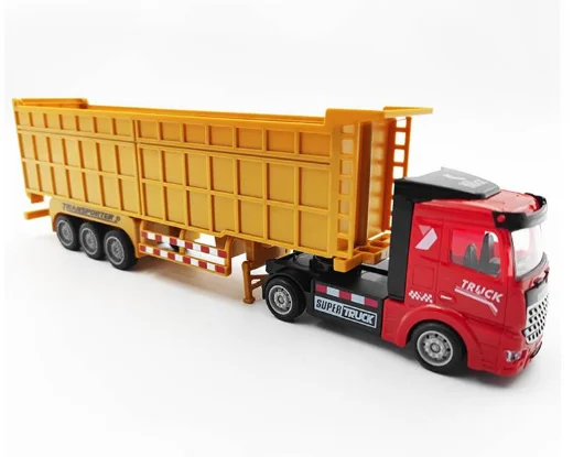 1:48 Scale Heavy Engineering Dump Truck metal Transport Container Die cast pull back Trailer Truck Toys for kids