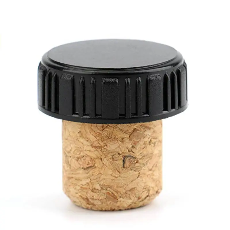  Avertan custom natural T-образная дегустация агломерированная пробка для бутылок вина с черной пластиковой