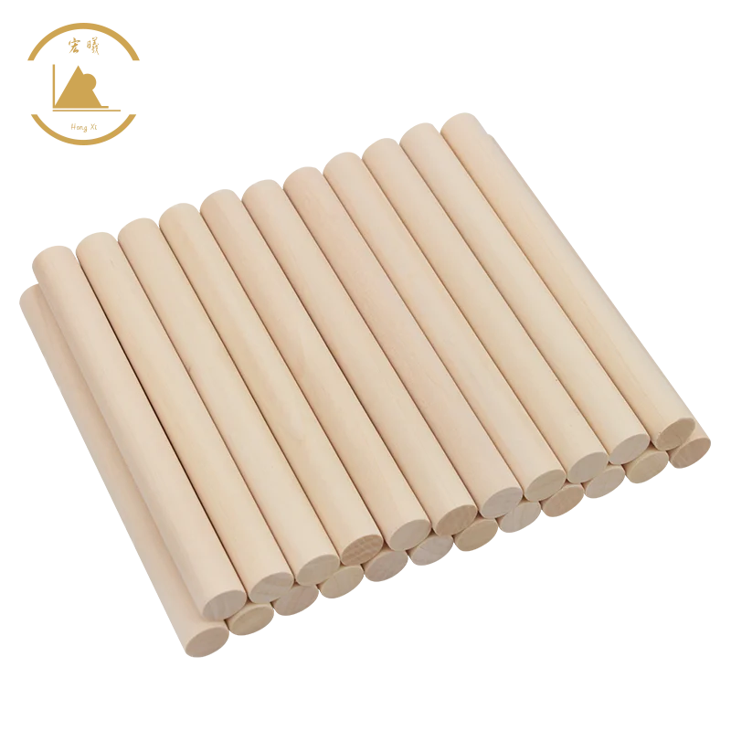 Прямая поставка с завода, Готовые Деревянные дюбели, березовые деревянные круглые палочки, прямые и гладкие для рукоделия «сделай сам» и индивидуальных размеров