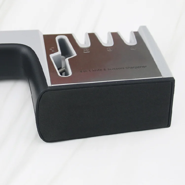2024Multifunction Kitchen Knife Sharpener 4 in 1 Sharp Knives and Scissor Sharpener 4 Stages Professional Manual Sharpening Tool