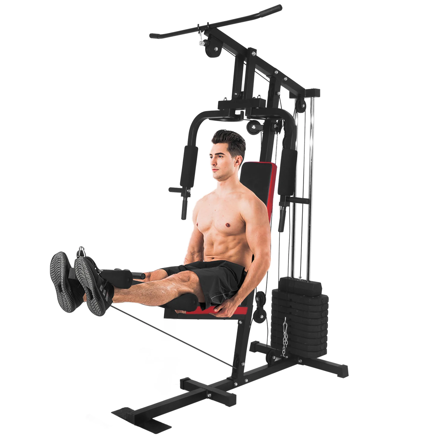 Multifunctional Gym Equipment Foldable Adjustable ABS Squat Rack Bench Press Station Strength Training Bodybuilding Exercises