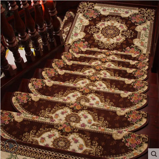 Latex rubber TPE  stair treads carpet non skid anti slip resistant staircase rug self stick stair mat