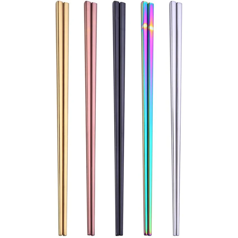 304 Stainless Steel Chopsticks Custom Chopstick Gift Box Set Titanium Chinese Titanium Metal Chopsticks Maker