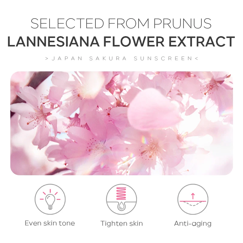 30g LAIKOU Sakura whitening natural skin care sunscreen cream spf 50PA+++ waterproof sun block