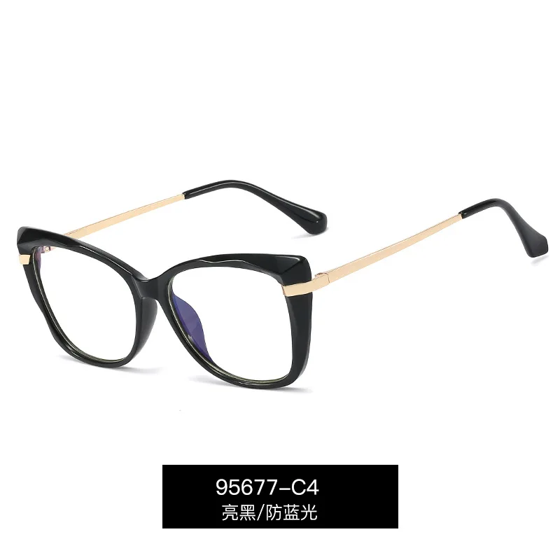 95677 frame glasses, fashionable box, anti blue light glasses, artistic, European and American trends, flat light glasses, TR90