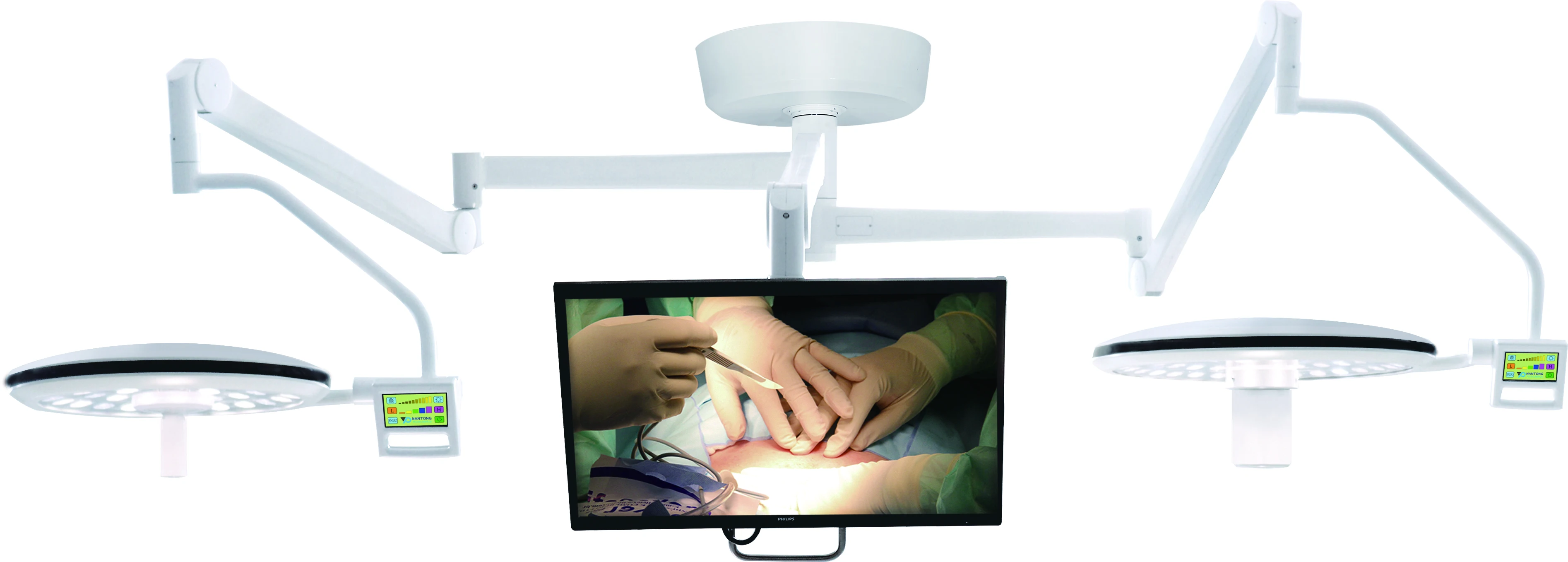Medical Equipment Surgical Medical LED OT Shadowless Light With HD Video Camera System and Display Arm