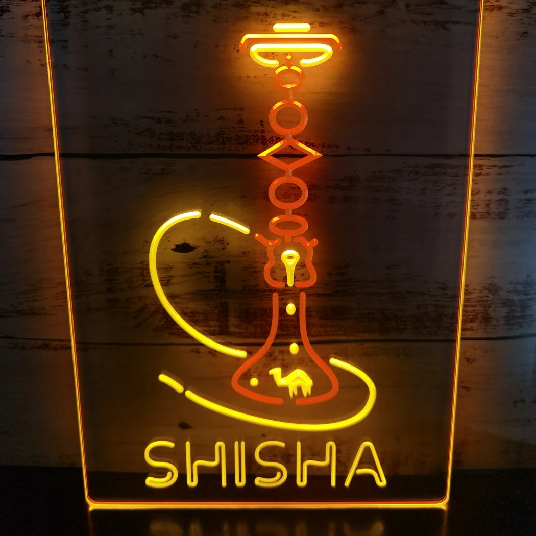 NO MOQ drop shipping HOT selling Hookah Shisha custom neon sign lights for bar Shop party Home  Man Cave Decoration Dual Color
