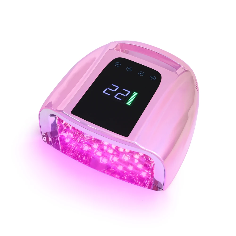 2023 New Nail Lamp Rechargeable with Handle Red Light Gel Lacquer Dryer UV Light for Nails Cordless 96w Nail UV LED Lamp