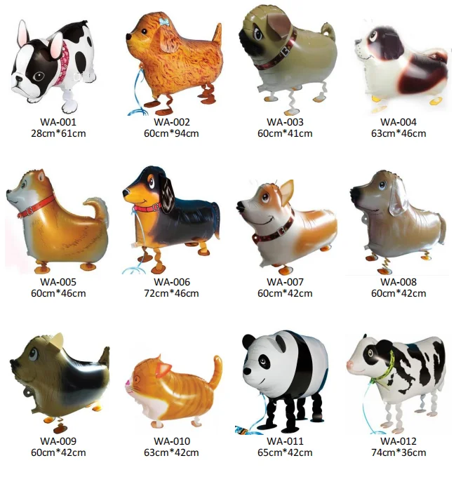 Walk pet aluminum foil balloon helium graduation photo walk pig elephant puppy dinosaur walk animal balloon wholesale