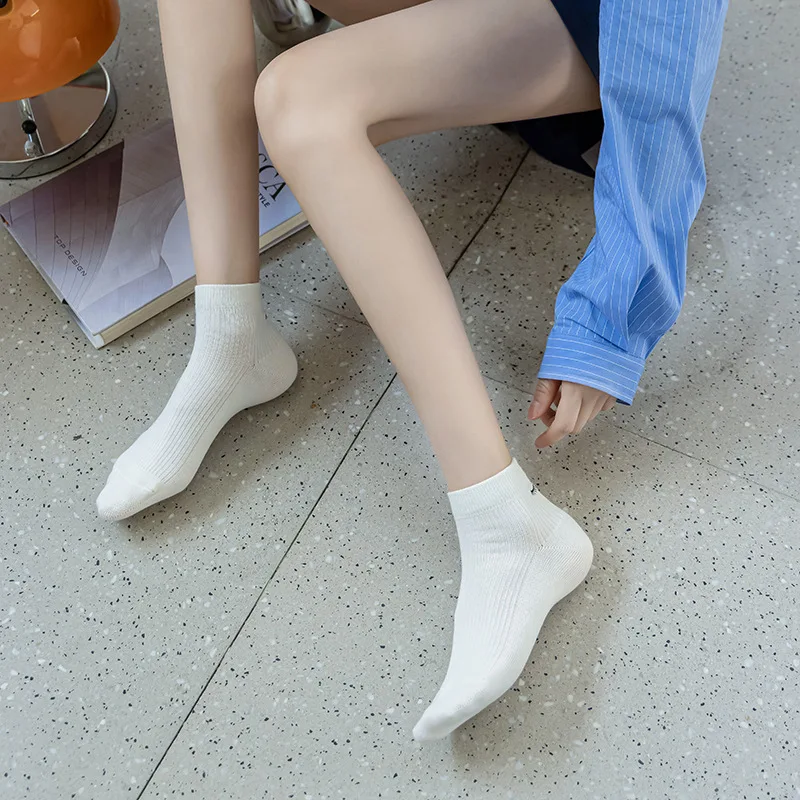 Plain Women Kids Girl Lounge Sport Socks Embroidery Eyelash Logo Spring Summer Thin Organic Cotton School Socks Short Crew