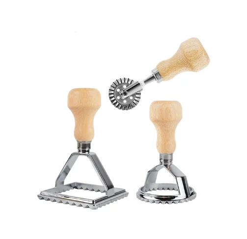 
Set Of 3 Zinc Alloy Italy Manual Ravioli Stamp With Wood Handle Pasta Maker 