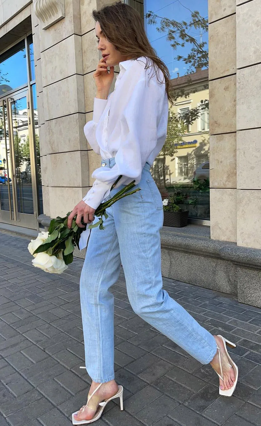 OEM Custom Women Linen Cotton Blouses Sexy White Office Lady Fashion Lantern Sleeve Tops Elegant Blouse for Ladies