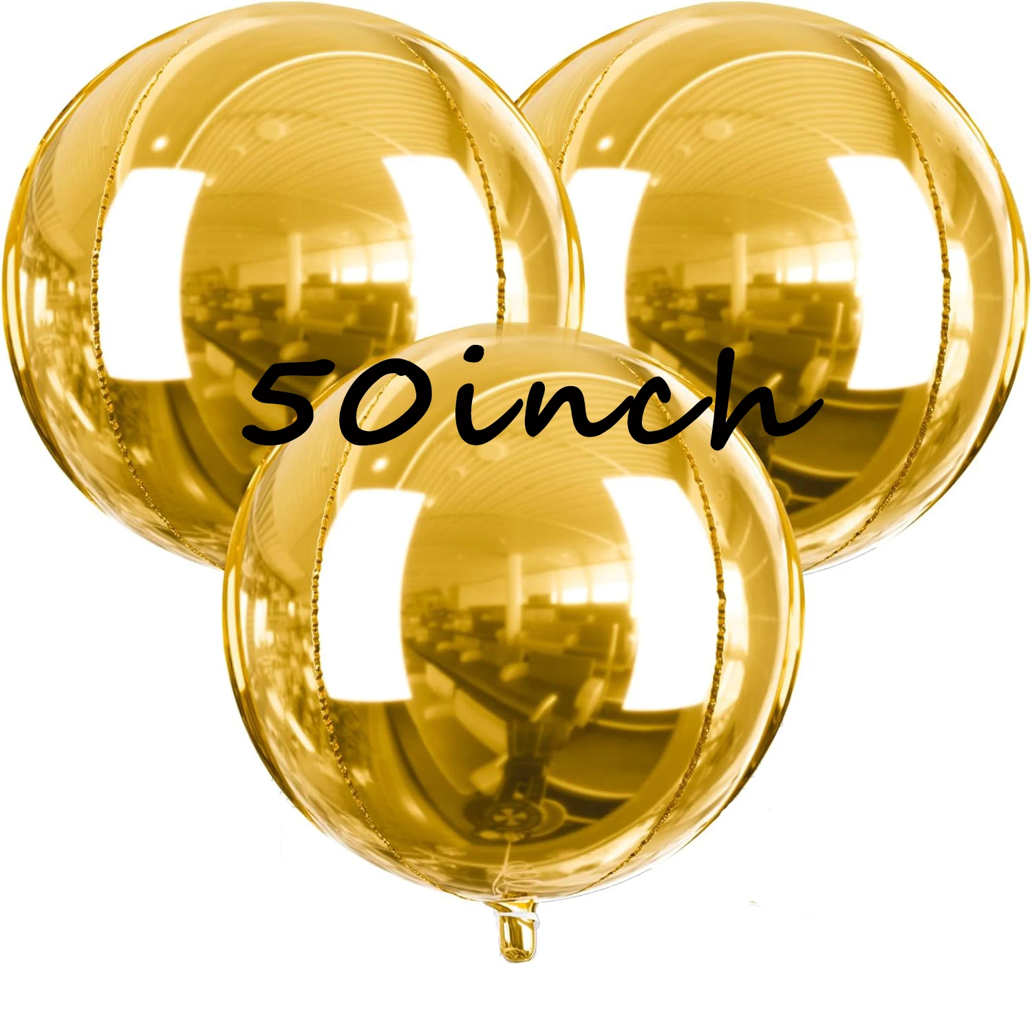 Hot Sale Birthday Ballons 4D Round Helium Mylar balon 50Inch Gold Silver Rose Gold Sphere 4D Balloons