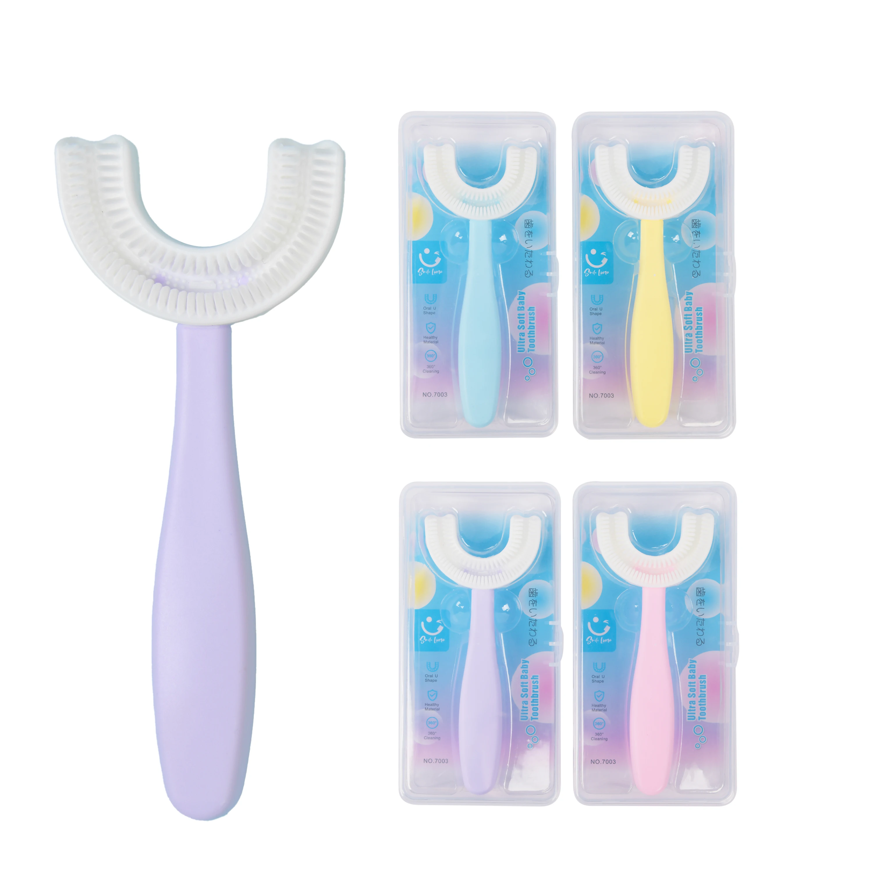 Smile Luna 7003 U Shape Baby Toothbrush High Quality 360 Nano Kid Tooth Brush
