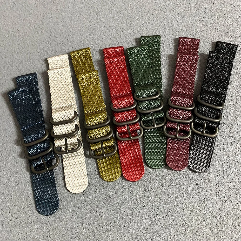 Custom Zulu Watch Straps Navy Dark Blue color Two piece 20mm 22mm Wrist Belt Nylon Fabric