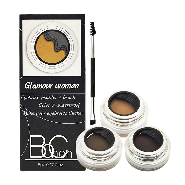 3-Color Waterproof Custom Eyebrow Gel Brow Pomade with Free Brow Pencil for Makeup Private Label Cejas Brow Filler