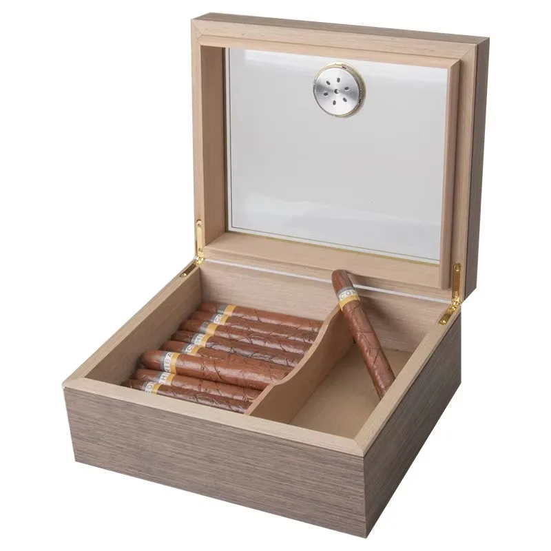 Wholesale Walnut Cigar Case Walnut cigar box Custom Size Logo Small Wedding Gift Box Groomsmen Gift Box humidor cigar