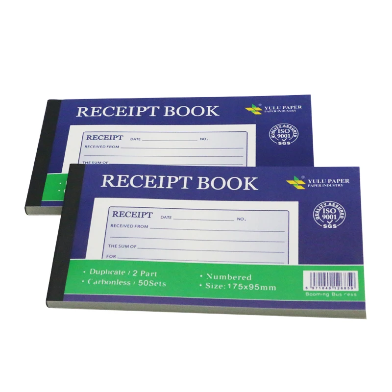 Office Supply Yulu Brand White Yellow Carbonless Continuous Restaurant Form Customised Receipt Book for Business