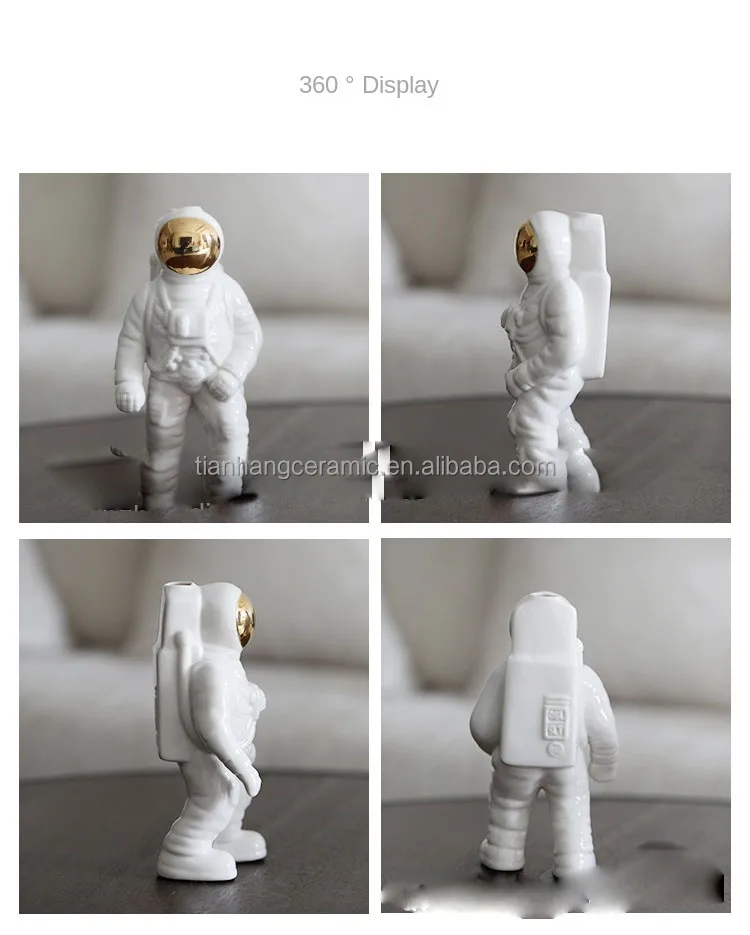 Nordic office gift spaceman model white ceramic ornaments for home decor luxury accessories .jpg