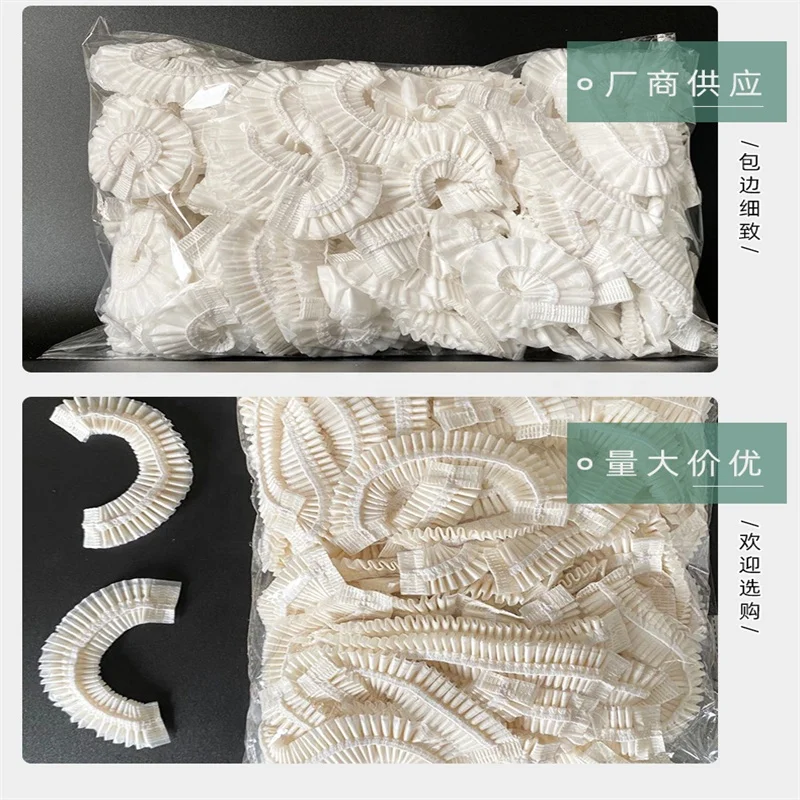 Customized Elastic Biodegradable Kitchen Chef Hotel 100Ps Pe Pvc Large Transparent Soft Women Waterproof Disposable Shower Cap