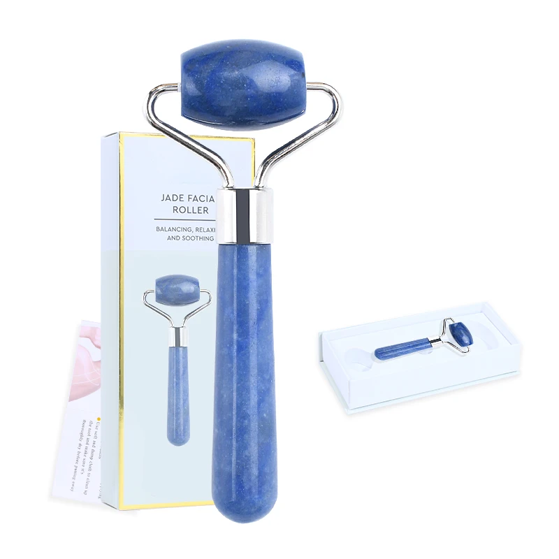 Wholesale Blue Aventurine Mini Face Roller Anti-aging Natural Jade Massage Roller