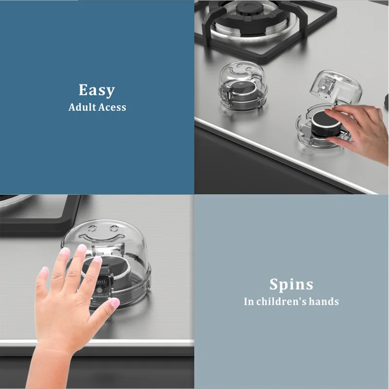 Transparent baby safety button cover gas stove safety knobs child safety stove protector