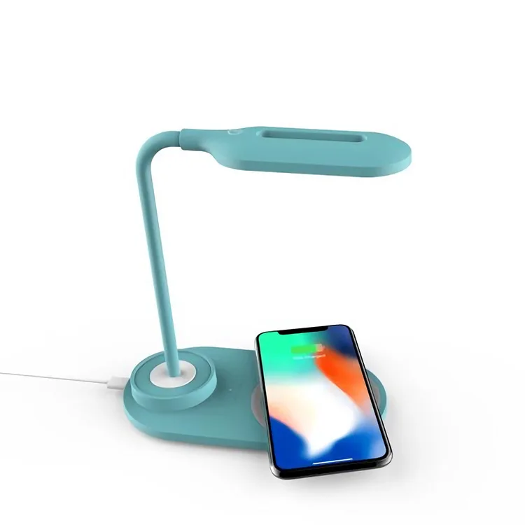 
Fast charger wireless pad with night lamp multifunction Reading Desk Light Wireless Charger Dimmable Eyefriendly USB Table Lamp 