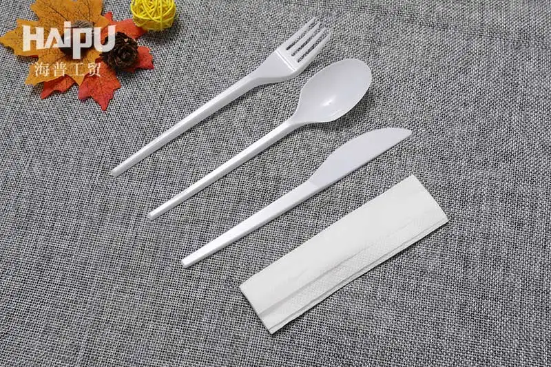 White PS disposable plastic kitchenware