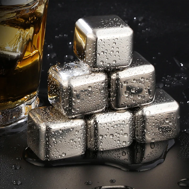 304 Stainless Steel Ice Cubes Metal Quick-Frozen Ice Wine Beer Cooler Chiller Whiskey Stones Keep Cold Longer Bar Tools
