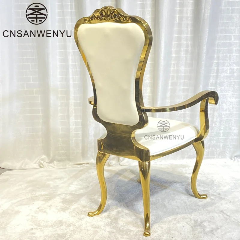 Hot sale high back wedding chair wedding supplies gold stainless steel furniture wedding chairs
